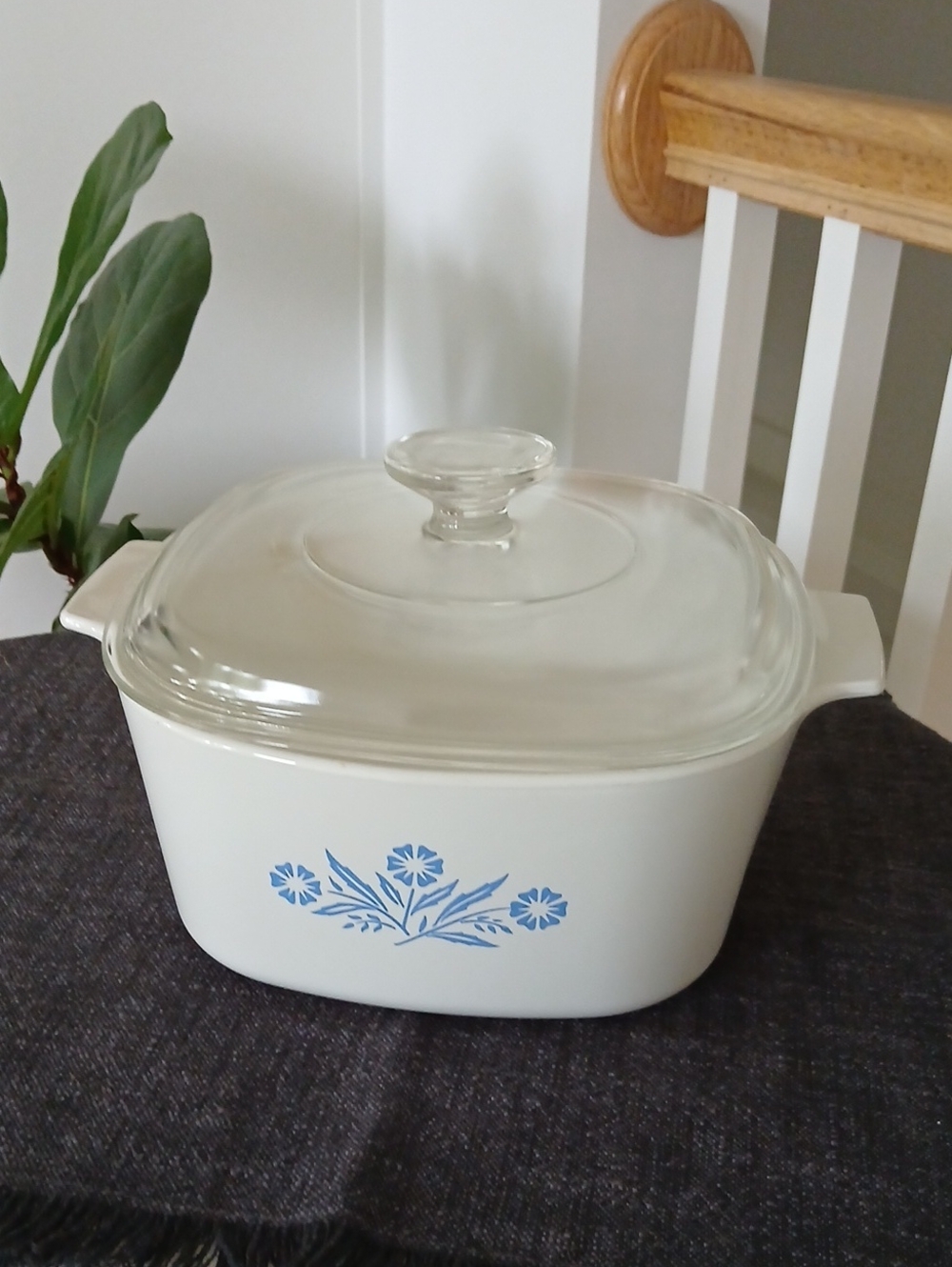 Vintage CorningWare BLUE CORNFLOWER 3 Qt Casserole A-3-B + Lid PYREX A-9-C